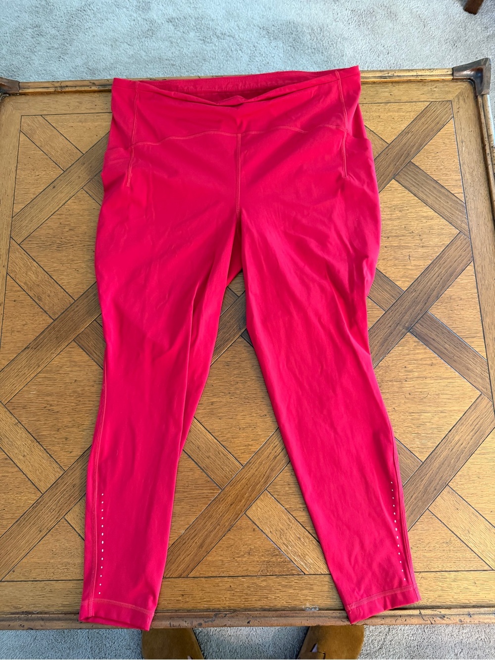 Lululemon Women’s Size 20 Red High Rise Leggings Pockets Drawstring